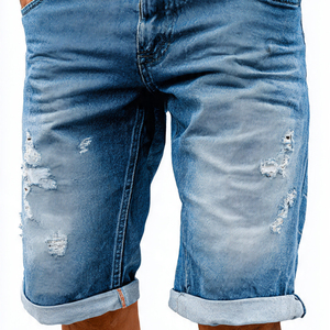 Wholesale Summer Street <b>Jeans</b> Denim Shorts Men's High <b>Button</b> Waist Denim Shorts Mens Casual Denim Shorts - Product Image 2