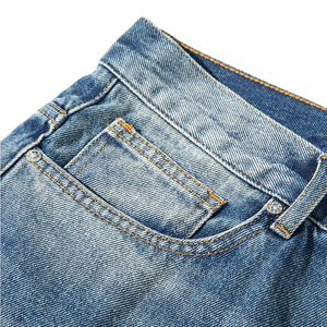 New Arrival Customized <b>Men</b> Zipper Loose-Fit 100% Cotton Heavyweight Denim Pants Baggy-<b>Jeans</b> Shorts OEM Serviced - Product Image 4