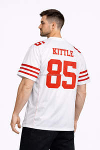 เสื้อฟุตบอลอเมริกันแบบสั่งทำพิเศษ พร้อมแถบยางยืดที่ชายเสื้อ หมายเลขโครเมียม แขนสั้น ระบายอากาศได้ดี ซับเหงื่อ เหมาะสำหรับทีมกีฬาทุกเพศ - Product Image 3