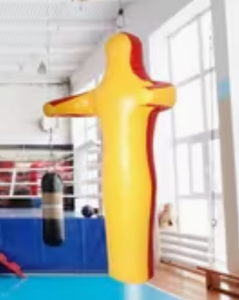 Inflatable Punching Bag <b>Dummy</b> Yellow Red PVC Training Target for Adult Martial Arts Practice - Product Image 4