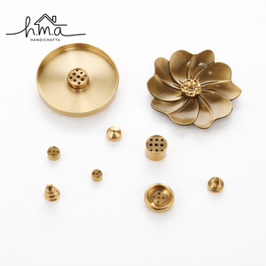 Handcrafted Brass Flower Incense Holder Detachable Agarbatti Stand Decorative Ash Catcher Burner for Home Decor Meditation - Product Image 1