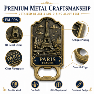 Décapsuleur magnétique en métal pour réfrigérateur, points de repère de la ville : <span class=keywords><strong>Paris</strong></span>, Rome, Londres, Dubaï - Vente en gros - Product Image 4