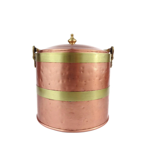 Copper Made Vintage <b>Ice</b> Bucket With Tong Decorative Finish Suitable For Farmhouse Kitchens & Outdoor Celebration Supplies - Product Image 4