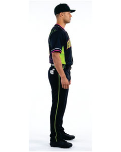 Maillot de baseball vierge pour homme à manches courtes en polyester anti-humidité, uniforme d'équipe avec impression sérigraphiée et fermeture boutonnée XS - Product Image 2