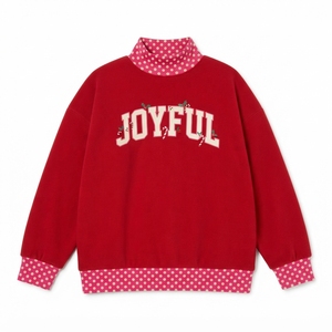 Sweat-shirt à col rond pour homme, motif à pois verts, applique de lettres rouges Noel, pull décontracté - Product Image 3