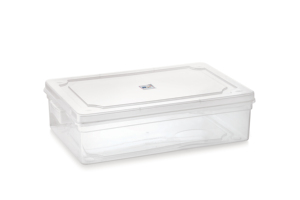 กล่องเก็บของพลาสติกใส 375x247x100 มม. พร้อมฝาปิด ปิดสนิท โปร่งใส ปลอดสาร BPA วางซ้อนกันได้ รูปทรงสี่เหลี่ยมผืนผ้า - Product Image 3