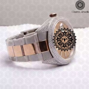 Montre de luxe Charm_Jewells en acier inoxydable 40 mm, cadran analogique, verre lumineux, mouvement mécanique, mode homme, date automatique, étanche - Product Image 4