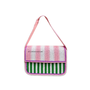 Sac à bandoulière de golf perlé à la main, confectionné avec des perles de rocaille, personnalisable, tendance 2026, et cadeau idéal pour les amateurs de golf - Product Image 2