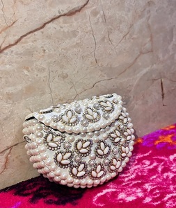 Vintage Fashion Bridal Handbag Weddings Mixed Colors <b>Mosaic</b> <b>Mirror</b> Handmade Metal Kundan from f s international - Product Image 4