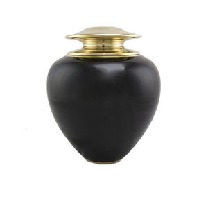 Urnes funéraires modernes en métal noir avec coude doré en laiton LOT DE 3 pots pour adultes pour cendres humaines et fournitures funéraires - Product Image 4