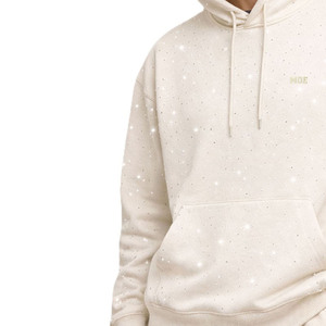 Minimal Rhinestone Hoodies Oversized Heavy Cotton Fleece <b>Pullover</b> Custom Logo High Quality Low MOQ Supplier - Product Image 5