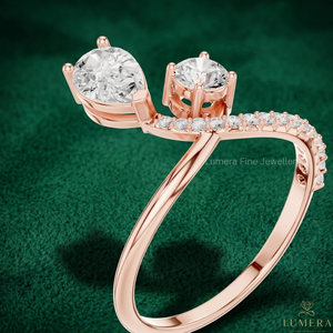 Luxury Rose Gold Plated Lab Grown Pear Cut Diamond IGI Certified Open <b>Adjustable</b> <b>Ring</b> for Women Wedding Bridal Jewelry Gift - Product Image 4