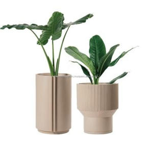 Macetas de estilo moderno, maceta de fibra de vidrio elegante de Color blanco y macetas, florero de Cerámica/resina de diseño nórdico para el hogar - Product Image 3