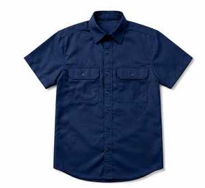 เสื้อเชิ้ตทำงานแขนสั้นคุณภาพสูงสำหรับผู้ชาย ทรงปกติ - Product Image 1