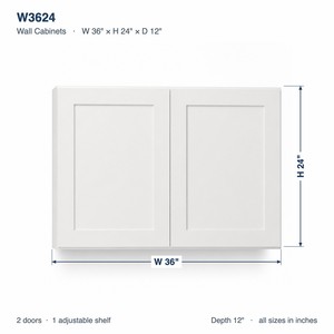 ตู้แขวนผนังครัวสีขาวขนาด 36 x 24 นิ้ว แบบ Shaker สำเร็จรูป (RTA) ขายส่ง ผู้ผลิต OEM จากเวียดนาม - Product Image 6