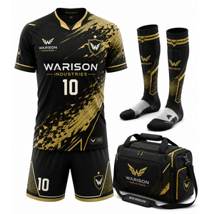 Sublimation Printing Unisex Football Uniform Kit 100% Polyester Soccer Jersey Short Sock And Sports Bag Set - Product Image 4
