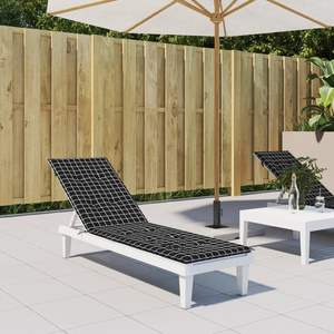 Cojín para Silla de Jardín de Tela Oxford con Diseño a Cuadros Negros, Cojines y Almohadas para Exteriores - Product Image 1