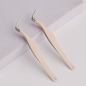 Pinzas para pestañas de acero inoxidable, pinzas para extensión de pestañas con peine, herramienta de aplicación de pestañas postizas, 1 ud. - Product Image 1