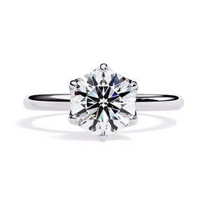 Anillo de Oro Sólido de 14K con Diamante Cultivado en Laboratorio de Corte Redondo de 1.5CT, Certificado por IGI, para Boda, Compromiso o Aniversario, Diseño de Moda - Product Image 2