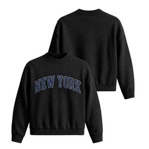 Pull blanc pour femme à col ras du cou, broderie lettres Hawaï, manches longues, streetwear hiver, tricoté décontracté 200g, tenues universitaires - Product Image 2