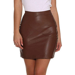 Jupes pour femmes de qualité supérieure, créez votre propre style, plissées, taille haute extensible, marron, 100% polyester, protection UV - Product Image 1