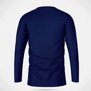 เสื้อยืดแขนยาวคุณภาพสูงสำหรับผู้ชาย ผ้าฝ้าย 100% สีดำล้วน เสื้อผ้าแฟชั่น เสื้อยืดคอกลมแขนยาวระบายอากาศได้ดีสำหรับผู้ชาย - Product Image 2