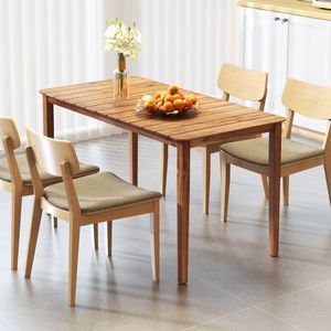 Tavolo da Pranzo Rettangolare da Esterno in Legno di Acacia per 4-6 Persone - Product Image 5