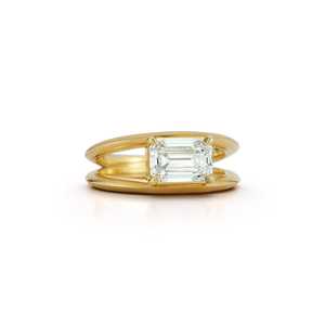 Bague de fiançailles solitaire minimaliste en or massif 14K 18K avec diamant de laboratoire ovale de 3 carats à bord taillé, vente en gros B2B directe usine - Product Image 3