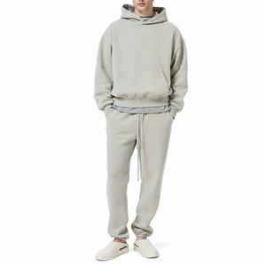 Hoodie court en coton biologique 450 GSM, molleton épais, coupe oversize à épaules tombantes, vêtements pour hommes en marque privée - Product Image 3