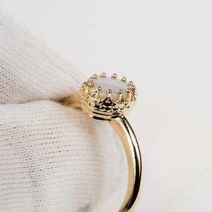 <b>Opal</b> Crown <b>Ring</b> 925 Sterling <b>Silver</b> 14K Gold Plated IGI Certified Luxury Customizable Gemstone <b>Ring</b> Elegant Design - Product Image 2