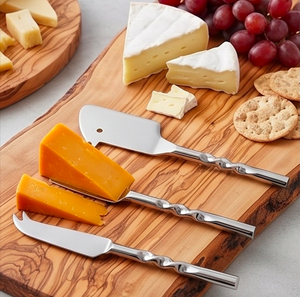Stainless Steel <b>Cheese</b> Cutting <b>Knife</b> <b>Set</b> Silverware Twisted Forged Handle Hotelware TableTop Flatware <b>Set</b> For Perfect Dining - Product Image 6