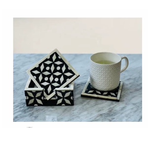 Premium Bone Inlay Coaster Set for Coffee <b>Table</b> and Dining <b>Table</b> - Product Image 3