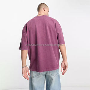 Camiseta Deportiva Vintage con Lavado Ácido, 250 g/m², 100% Algodón, Cuello Redondo, Unisex, con Logotipo Estampado, Estilo Oversize con Hombros Caídos para Hombre, Color Sólido, Estilo Unisex - Product Image 5