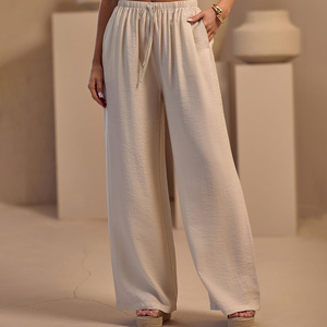 Latest Custom Warm Linen Women's Signature Woven Joggers Terry Fleece Soft Touch Fabric Women Sweatpants Women Pants & <b>Trouser</b> - Product Image 1