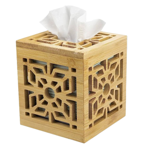 Boîte à mouchoirs carrée en bois pour serviettes de table, décoration de table de mariage, pour table à manger et petit-déjeuner - Product Image 2