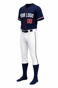 Uniforme de baseball personnalisé pour homme, maillot respirant, pantalon blanc, impression sérigraphique, évacuation de l'humidité, coupe classique, toutes saisons - Product Image 2