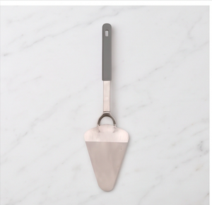 Juego de espátulas para pastel de metal plateado con elegantes mangos de acrílico, espátula y cuchillo para uso en ceremonias de boda - Product Image 1