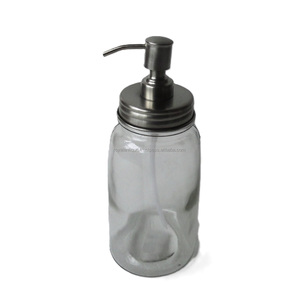 Bon verre Mason pot en acier inoxydable distributeur de savon liquide verre Marson pot distributeur de savon maison cuisine verre distributeur de savon - Product Image 5