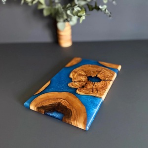 Tabla de Servir de Madera de Olivo y Resina Epoxi, Duradera, Ligera, Apta para Lavavajillas, Hecha a Mano, Tabla de Charcutería, Utensilios de Cocina, Venta al Por Mayor, OEM, Personalizada - Product Image 1