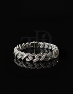 Bracelet maille cubaine en or 14 carats avec diamants VS1 VS2 couleur H I 5 carats 8 carats, style Iced Out, lourd, pour homme, bijoux Hip Hop, option 10 carats - Product Image 1