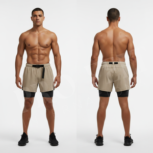 Shorts de sport pour homme, grande taille, personnalisés, confortables, imprimés DTF, couleur unie, pour entraînement, jogging et musculation - Product Image 3