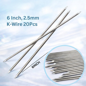 Juego de 10 Alambres de Kirschner de Acero Inoxidable con Rosca Parcial, Instrumentos Veterinarios de Ortopedia - Product Image 2