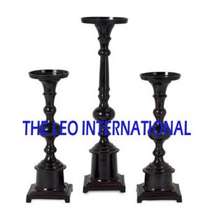 Wooden Antique Design <b>Candle</b> Holder <b>Set</b> of 3 Brown Color Decoration Best Quality Standard <b>Candle</b> Holder Home Supplies - Product Image 3