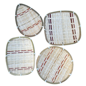 Bamboo Green Eco Tray Handmade Vietnam Wholesale Natural Round Oval Serving Food - Product Image 1