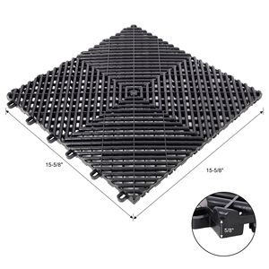 25 Pezzi Tappetini Antiscivolo in Plastica a Incastro per Garage, Dimensioni 15.6"x15.6", Design a Piastrelle con Drenaggio - Product Image 2