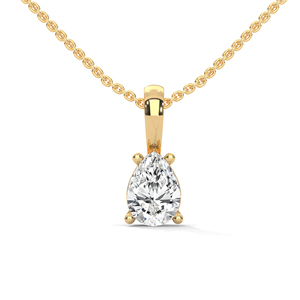 Collar con Colgante de Diamante Cultivado en Laboratorio, Corte Pera, Chapado en Oro de 14K, Joyería de Diamante de 4 Puntas para Mujer, Regalo para Fiesta - Product Image 1