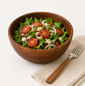 Handcrafted Acacia Wood Salad Bowl Large Eco-Friendly Solid Wood Serving Bowl for Fruits Snacks and Decorative Kitchen Decor - Product Image 4
