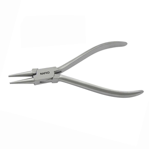 Pince à bec rond en acier inoxydable de 115 mm pour la fabrication de bijoux, pointe de précision, finition mate lisse, qualité DIY, pour couper, sertir et pêche - Product Image 1