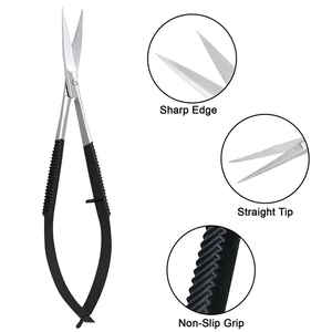 Ciseaux de précision noirs antidérapants en acier inoxydable pour sourcils et cils - Product Image 3