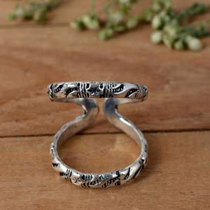 SHYAM JEWELRS Luxury 925 Sterling <b>Silver</b> Arthritis <b>Ring</b> Orthopedic Textured Swan Neck Splint <b>Ring</b>-<b>Adjustable</b> Joint Stability - Product Image 1